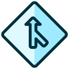 Road Sign Side Road Angle Right 1 Icon from Ultimate Duotone Set