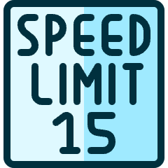 Road Sign Speed Limit 15 Icon from Ultimate Duotone Set