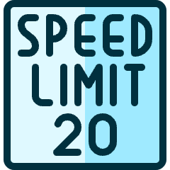 Road Sign Speed Limit 20 1 Icon from Ultimate Duotone Set