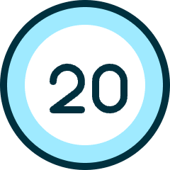 Road Sign Speed Limit 20 Icon from Ultimate Duotone Set