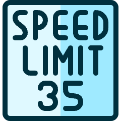 Road Sign Speed Limit 35 Icon from Ultimate Duotone Set