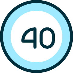Road Sign Speed Limit 40 Icon from Ultimate Duotone Set