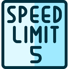 Road Sign Speed Limit 5 Icon from Ultimate Duotone Set