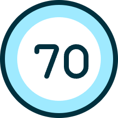 Road Sign Speed Limit 70 Icon from Ultimate Duotone Set