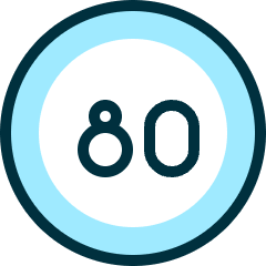 Road Sign Speed Limit 80 Icon from Ultimate Duotone Set