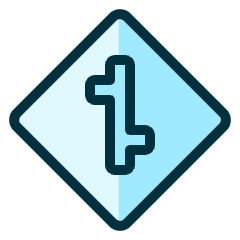 Road Sign Turn 1 Icon from Ultimate Duotone Set