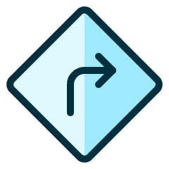 Road Sign Turn Right 1 Icon from Ultimate Duotone Set