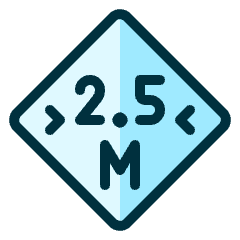 Road Sign Width 2.5m Icon from Ultimate Duotone Set