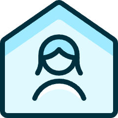 Single Woman Home Icon from Ultimate Duotone Set
