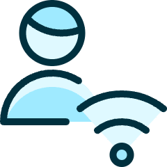 Single Man Actions Wifi_1 Icon from Ultimate Duotone Set