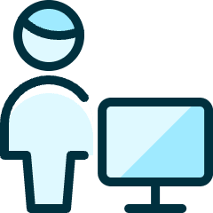 Single Man Actions Monitor Icon from Ultimate Duotone Set