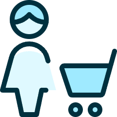 Single Woman Actions Cart Icon from Ultimate Duotone Set