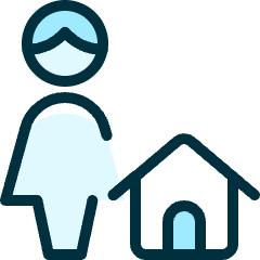 Single Woman Actions Home Icon from Ultimate Duotone Set