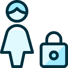 Single Woman Actions Lock Icon from Ultimate Duotone Set