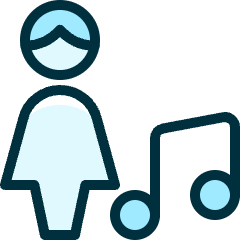 Single Woman Actions Music Icon from Ultimate Duotone Set