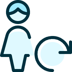Single Woman Actions Sync Icon from Ultimate Duotone Set