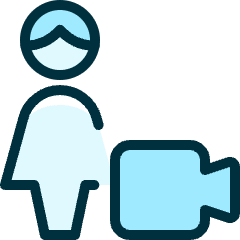 Single Woman Actions Video Icon from Ultimate Duotone Set