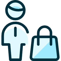 Single Man Shopping Bag Icon from Ultimate Duotone Set