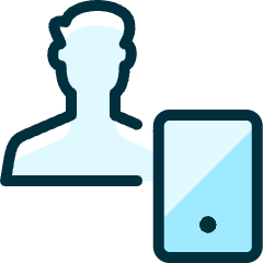 Single Man Actions Mobilephone_2 Icon from Ultimate Duotone Set