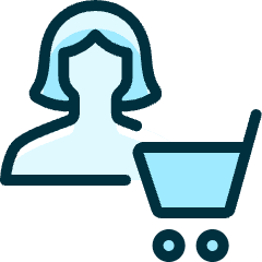 Single Woman Actions Cart_2 Icon from Ultimate Duotone Set