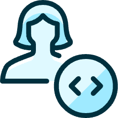 Single Woman Actions Coding_2 Icon from Ultimate Duotone Set