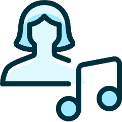 Single Woman Actions Music_2 Icon from Ultimate Duotone Set