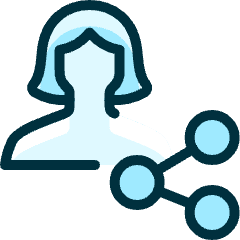 Single Woman Actions Share 2_2 Icon from Ultimate Duotone Set