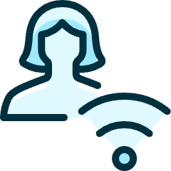 Single Woman Actions Wifi_2 Icon from Ultimate Duotone Set