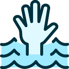 Safety Drown Hand Icon from Ultimate Duotone Set
