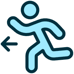 Safety Exit Left Icon from Ultimate Duotone Set