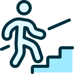 Stairs Person Ascend 1 Icon from Ultimate Duotone Set