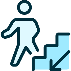 Stairs Person Descend Icon from Ultimate Duotone Set
