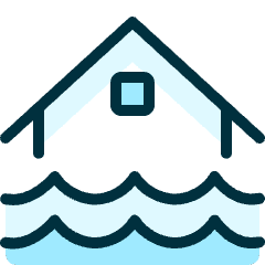 Natural Disaster Flood House Icon from Ultimate Duotone Set