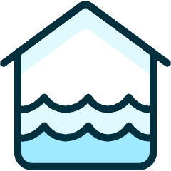 Natural Disaster Flood House Indoor Icon from Ultimate Duotone Set