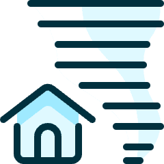 Natural Disaster Hurricane House Icon from Ultimate Duotone Set