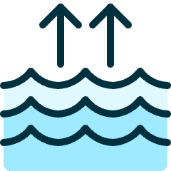 Natural Disaster Water Level Rise Icon from Ultimate Duotone Set