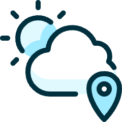 Weather App Sun Cloud Location Icon from Ultimate Duotone Set