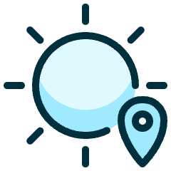 Weather App Sun Location Icon from Ultimate Duotone Set