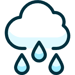 Weather Cloud Rain Drops Icon from Ultimate Duotone Set