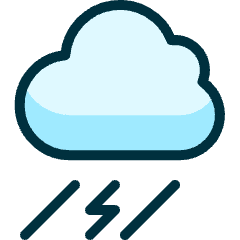 Weather Cloud Rain Thunder Icon from Ultimate Duotone Set