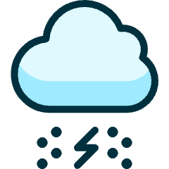 Weather Cloud Snow Thunder Icon from Ultimate Duotone Set