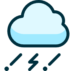 Weather Cloud Thunder Rain Icon from Ultimate Duotone Set