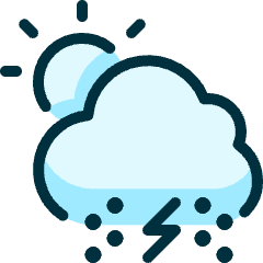 Weather Snow Thunder Icon from Ultimate Duotone Set