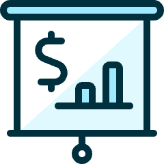 Presentation Projector Screen Budget Analytics Icon from Ultimate Duotone Set