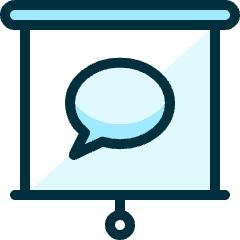 Presentation Projector Screen Chat Icon from Ultimate Duotone Set