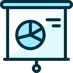 Presentation Projector Screen Pie Chart Icon from Ultimate Duotone Set