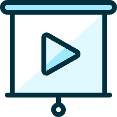 Presentation Projector Screen Play Icon from Ultimate Duotone Set