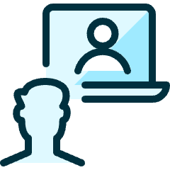 Meeting Team Laptop Man Icon from Ultimate Duotone Set