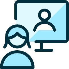 Meeting Team Monitor Woman 1 Icon from Ultimate Duotone Set