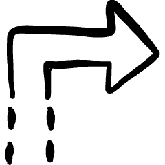 Diagram Arrow Dash Corner Point Right Icon from Freehand Set